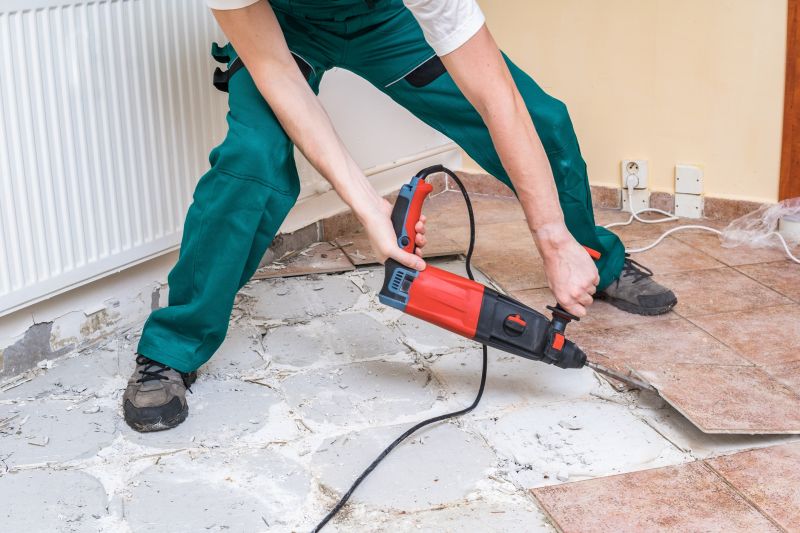 Clears the old floor to make way for new installation